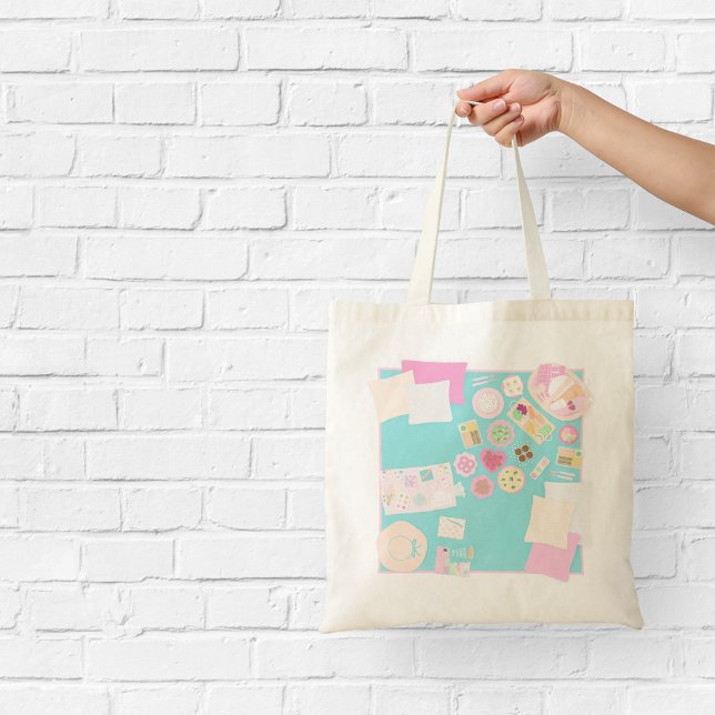 Pastel Picnic Scene Tote Bag (Creator Uploaded)