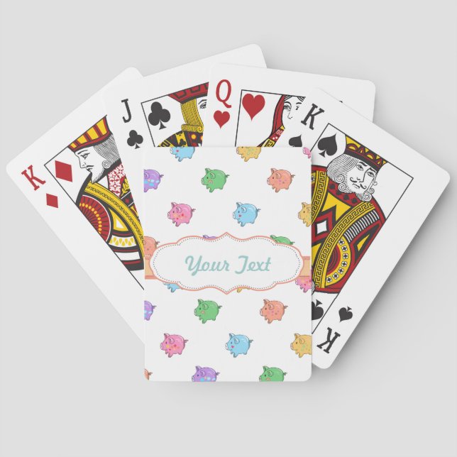 Pastel Pig Pattern Playing Cards (Back)