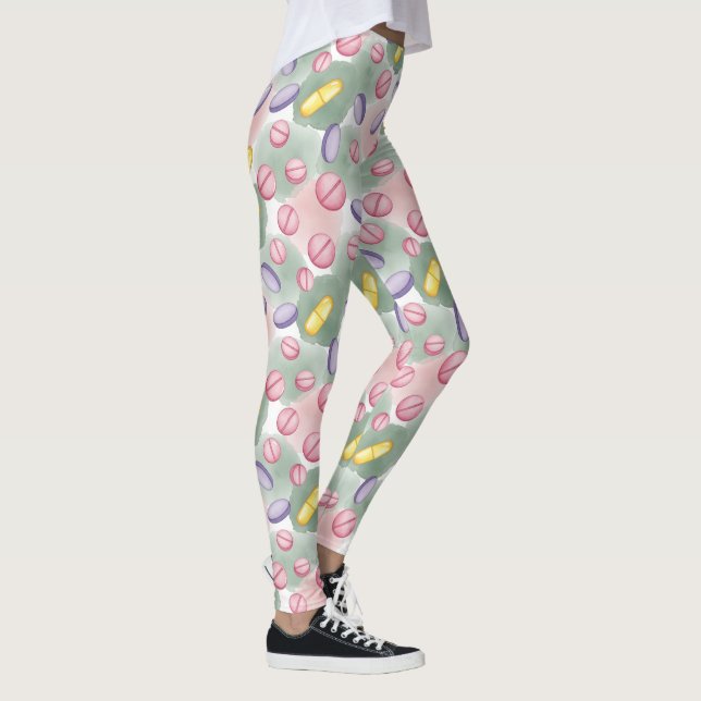 Pastel Pills Healthcare Pattern Leggings (Right)