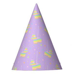 Pastel Piñata Purple Birthday Party Hat