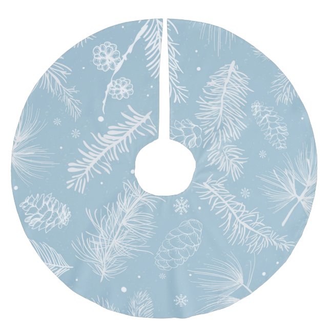 Pastel Pine Pattern Brushed Polyester Tree Skirt (Front)