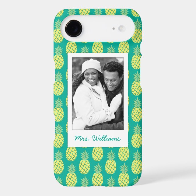 Pastel Pineapples | Add Your Photo & Name Case-Mate iPhone Case (Back)