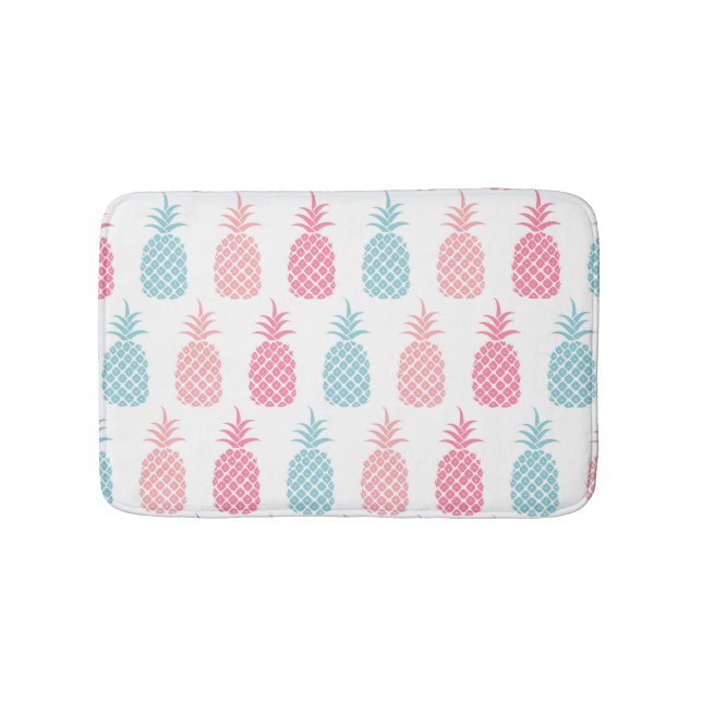 Pastel Pineapples Bath Mat (Front)