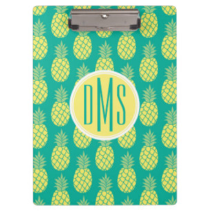 Pastel Pineapples   Monogram Clipboard