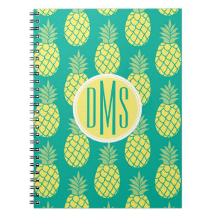 Pastel Pineapples Monogram Notebook