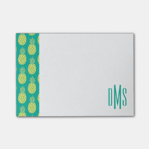 Pastel Pineapples Monogram Post-it Notes
