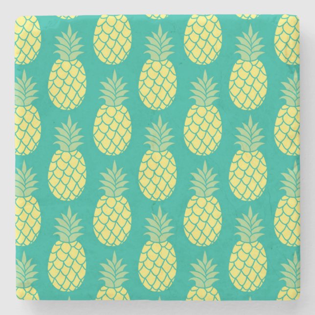 Pastel Pineapples Stone Coaster (Front)