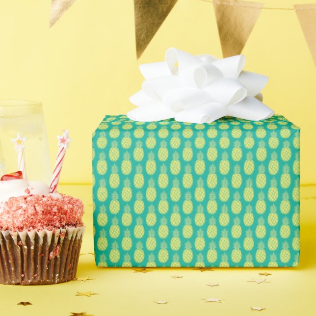 Pastel Pineapples Wrapping Paper (Birthday Party)