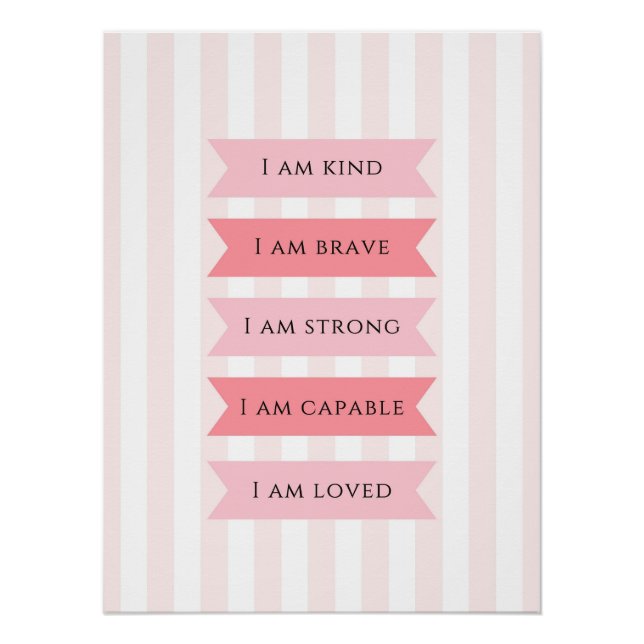 Pastel Pink Affirmations Poster (Front)
