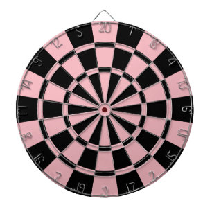 Pastel Pink And Black Dartboard