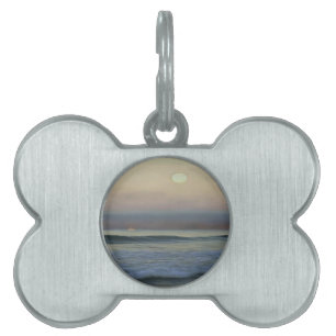 Pastel Pink and Blue Dalyan Beach Sunset Pet ID Tag