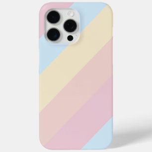 Pastel Pink and Blue Diagonal Stripes iPhone 15 Pro Max Case