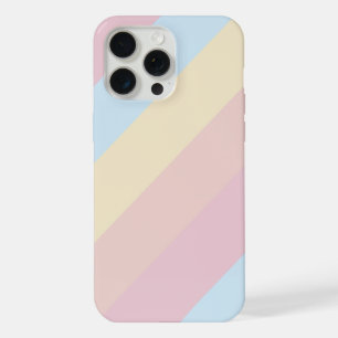 Pastel Pink and Blue Diagonal Stripes iPhone 15 Pro Max Case