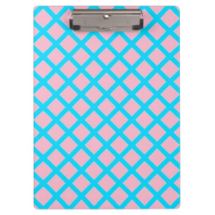 Pastel Pink and Blue Diamonds Pattern Clipboard