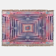 Pastel Pink and Blue kaleidoscope Throw Blanket