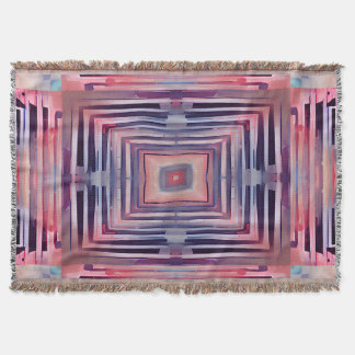 Pastel Pink and Blue kaleidoscope Throw Blanket