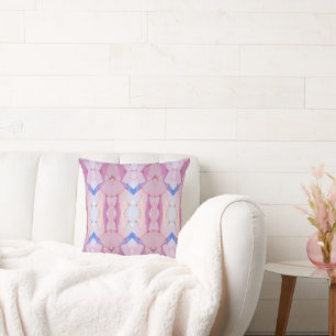 Pastel Pink and Blue Mosaic Accent Pillow