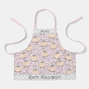Pastel Pink and Green Little Pumpkin Kids Apron