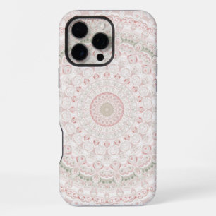 Pastel Pink and Green Mandala Pattern Design iPhone 16 Pro Max Case