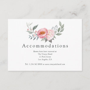 Pastel Pink and Grey Boho Wedding Accommodations Enclosure Card