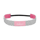 Pastel Pink and Grey Chevrons Custom Name