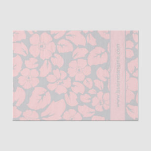 Pastel Pink and Grey Floral Custom Tissue Paper