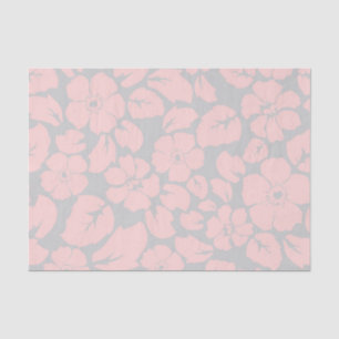 Pastel Pink and Grey Floral Tissue Paper