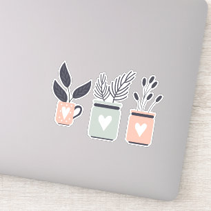 Pastel pink and grey modern pot plants