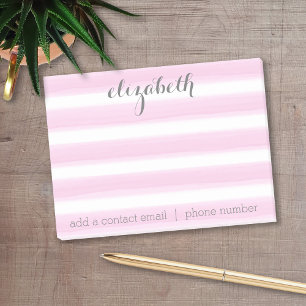 Pastel Pink and Grey Stationery Suite for Women Post-it Notes