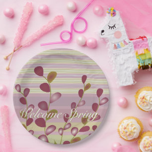 Pastel Pink and Mauve Paper Plate