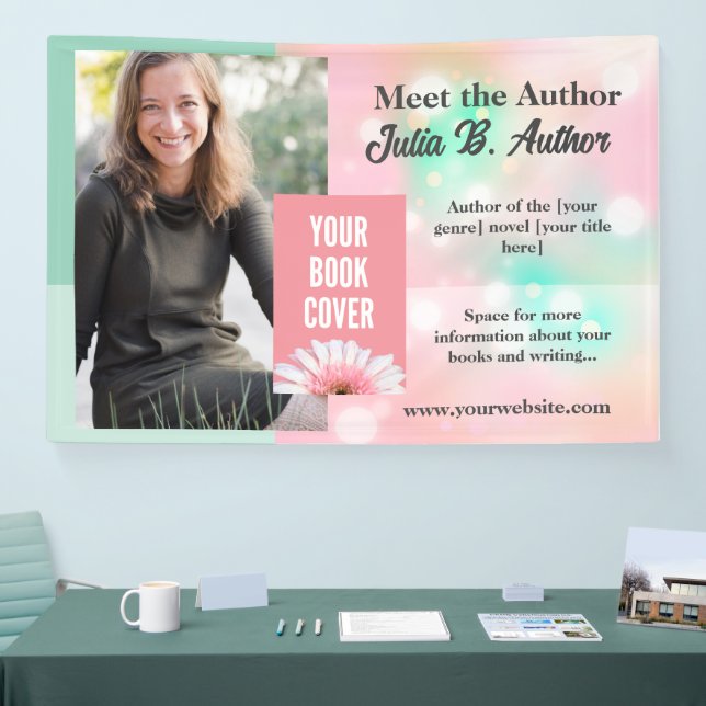 Pastel Pink and Mint Custom Author Book Signing  Banner (Tradeshow)