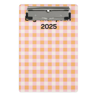 Pastel Pink and Orange Squares Planner  Mini Clipboard