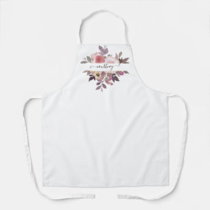 Pastel pink and purple floral personalised apron