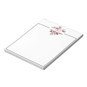 Pastel pink and purple floral personalised   notepad
