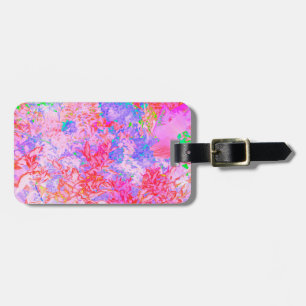 Pastel Pink and Red with Blue Hydrangea Landscape Luggage Tag