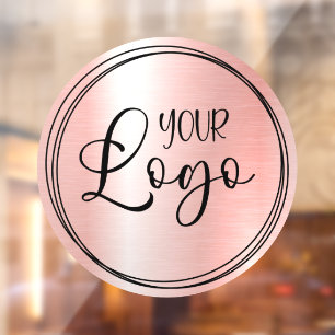 Pastel Pink and Rose Gold Glam Circle Logo