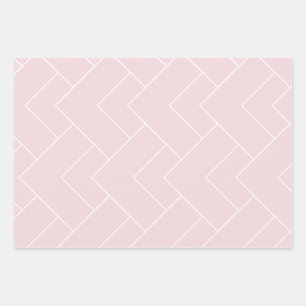 Pastel Pink and White Patterned Wrapping Paper Sheet