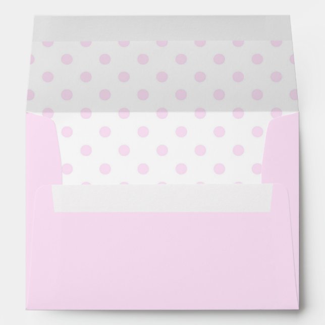 Pastel Pink and White Polka Dots Envelope (Back (Bottom))