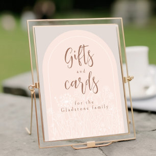 Pastel Pink Baby In Bloom Shower Gift Table Sign