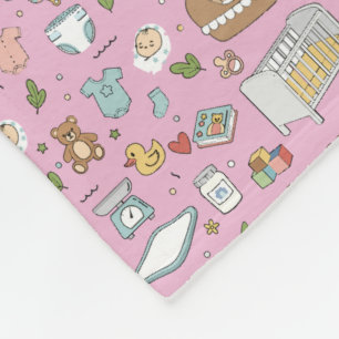 Pastel Pink Baby Nursery Pattern Baby Blanket