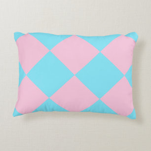 Pastel Pink Blue Chequered Dango Accent Pillow
