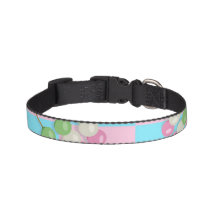 Pastel Pink Blue Chequered Dango Dog Collar