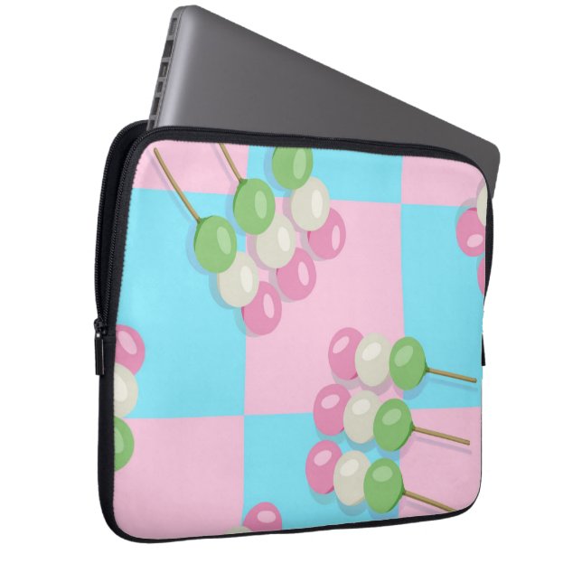 Pastel Pink Blue Chequered Dango Electronics Bag (Front Right)