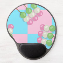 Pastel Pink Blue Chequered Dango Gel Mousepad