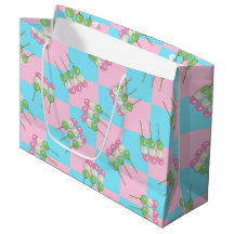 Pastel Pink Blue Chequered Dango Gift Bag