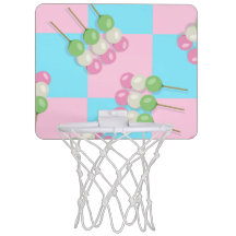 Pastel Pink Blue Chequered Dango Mini Hoop