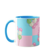 Pastel Pink Blue Chequered Dango Mug