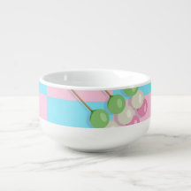 Pastel Pink Blue Chequered Dango Soup Mug