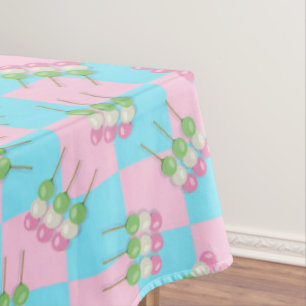 Pastel Pink Blue Chequered Dango Tablecloth