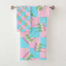 Pastel Pink Blue Chequered Dango Towel